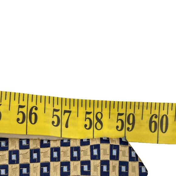 Nautica Silk Tie Geometric Gold Blue Cubes - Picture 6 of 6